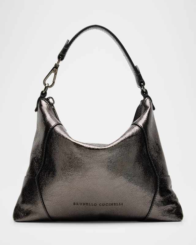 Duo Small Metallic Leather Crossbody Bag